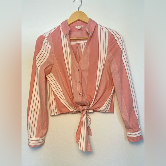 RIVER ISLAND CROP‎ TIE BUTTON UP BLOUSE - Picture 1 of 7